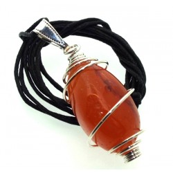 Carnelian Mini Tumbled Gemstone Spiral Pendant